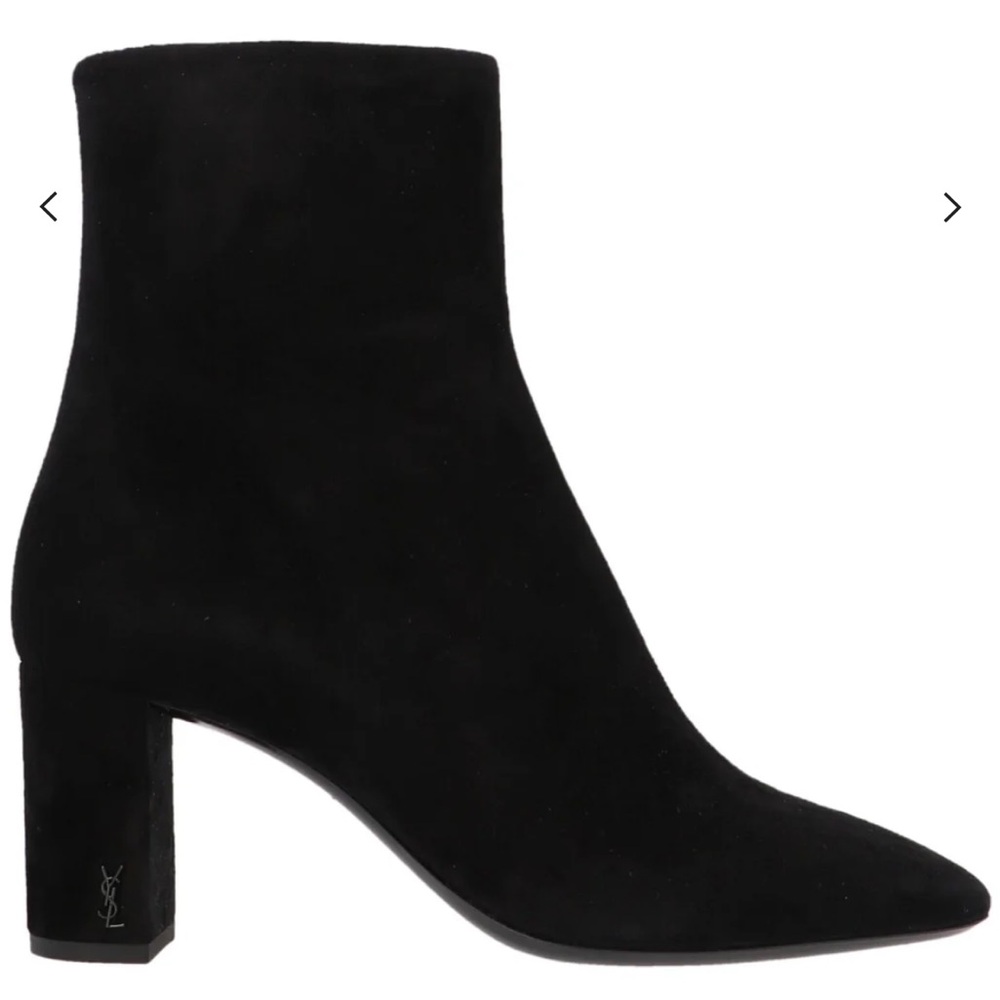 Saint Laurent Black Suede Pull on Boots with Elastic